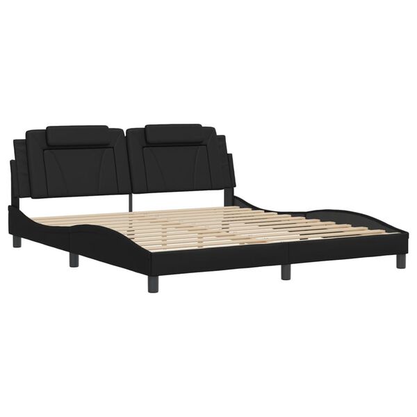 vidaXL Bed Frame "Viana" with LED without Mattress Black 180x200 cm