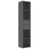 vidaXL Book Cabinet High Gloss Grey 36x30x171 cm Engineered Wood