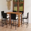 vidaXL 7 Piece Garden Bar Set with Cushions Black