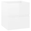 vidaXL Sink Cabinet with Built-in Basin High Gloss White Engineered Wood