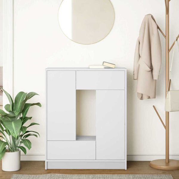 vidaXL Sideboard with Drawers and Doors White 73x31x90 cm