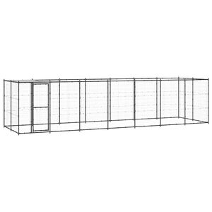 vidaXL Outdoor Dog Kennel Steel with Roof 16.94 m&sup2;