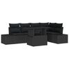 vidaXL Garden Sofa Set 6 pcs Black Poly Rattan