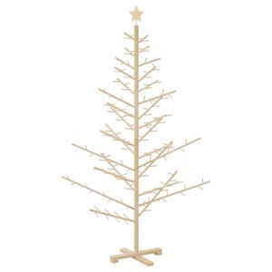 vidaXL Wooden Christmas Tree with Stand Natural 180 cm Solid pine wood