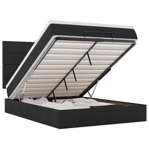 vidaXL Ottoman Bed with Mattress Black Queen Fabric