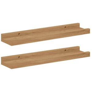 vidaXL Wall Shelf 2 pcs Brown 40 x 9 x 3 cm Engineered Wood