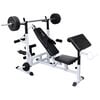 vidaXL Weight Bench with Weight Rack, Barbell and Dumbbell Set 120 kg