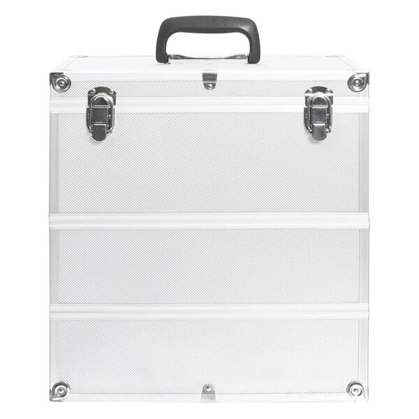 vidaXL Make-up Case 37x24x40 cm Silver Aluminium