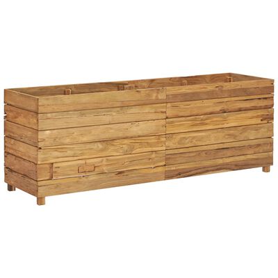 vidaXL Raised Bed 150x40x55 cm Recycled Teak Wood and Steel