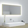 vidaXL LED Bathroom Mirror Sonoma Oak 100x8.5x37 cm Acrylic