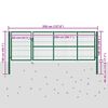 vidaXL Garden Fence Gate with Posts 350x100 cm Steel Green