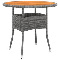 vidaXL Garden Table Ø80x75 cm Acacia Wood and Poly Rattan Grey