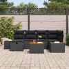 vidaXL Garden Sofa Set 7 pcs Black 55 x 62 x 69 cm Poly rattan