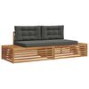 vidaXL 2 pcs Outdoor Sofa Set Solid Acacia Wood and Polyester