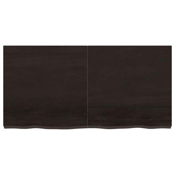 vidaXL Bathroom Countertop Dark Brown 120x60x(2-6) cm Treated Solid Wood