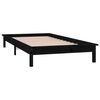 vidaXL LED Bed Frame without Mattress Black 90x190 cm Single Single Solid Wood