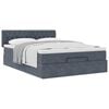 vidaXL Ottoman Bed with Mattress Dark Grey Queen Velvet