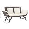 vidaXL Garden Bench with Cushions 176 cm Brown Poly Rattan