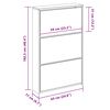 vidaXL Shoe Cabinet with Mirror 3-Layer High Gloss White 63x17x102.5 cm