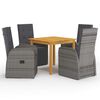vidaXL 5 Piece Garden Dining Set Grey