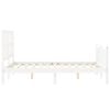 vidaXL Bed Frame without Mattress White Double Solid Wood Pine