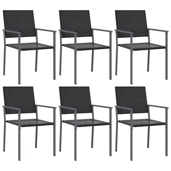 vidaXL 7 Piece Garden Dining Set Poly Rattan and Steel