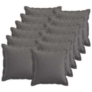 vidaXL Throw Pillow 12 pcs HOUTEN Light Grey 45 x 45 cm Faux Linen