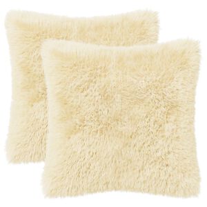 vidaXL Cushion Cover 2 pcs HEERLEN Cream 40 x 40 cm PV Fleece