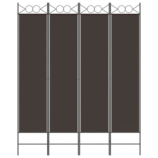 vidaXL 4-Panel Room Divider Brown 160x200 cm Fabric