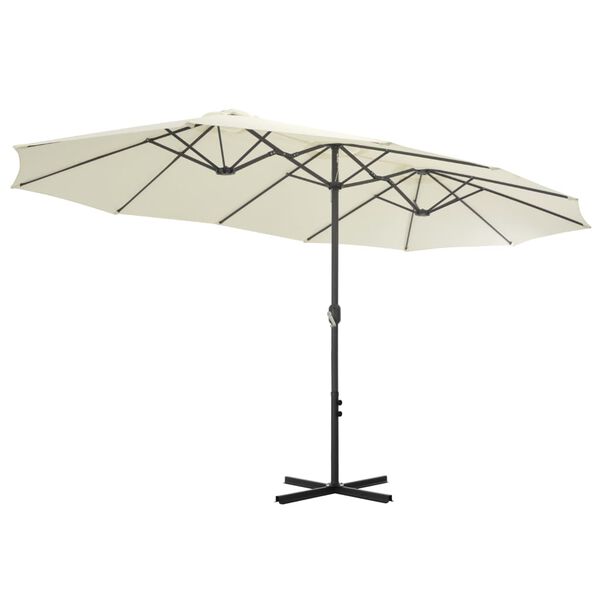 vidaXL Garden Parasol with Aluminium Pole 460x270 cm Sand