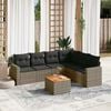 vidaXL 7 Piece Garden Sofa Set with Cushions Grey Poly Rattan