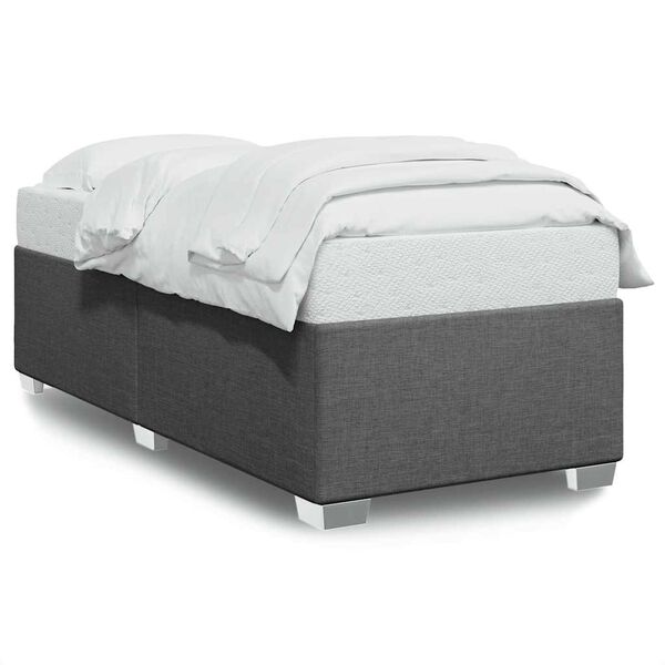 vidaXL Bed Frame without Mattress Dark Grey King Single Fabric