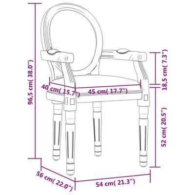 vidaXL Dining Chair Beige 54x56x96.5 cm linen