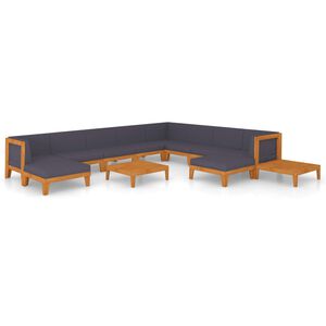 vidaXL 12 Piece Garden Lounge Set with Cushions Solid Acacia Wood