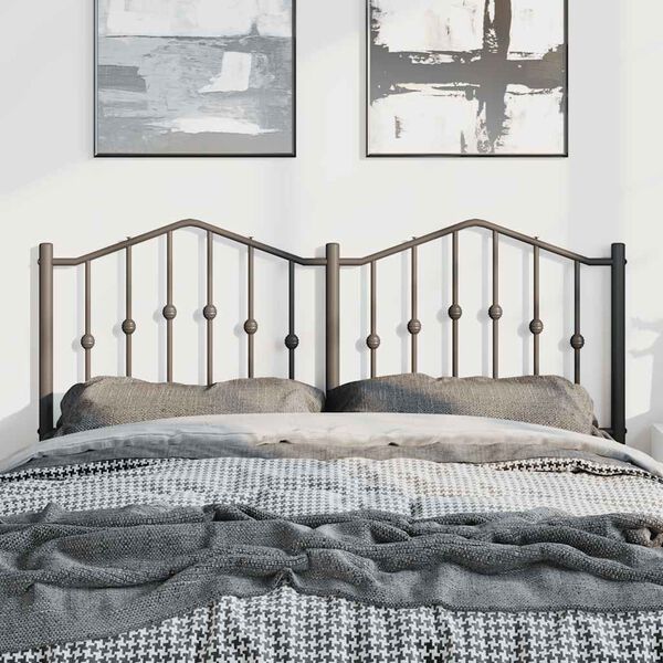 vidaXL Metal Replace Headboard Black 135 cm