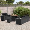 vidaXL Garden Sofa Set with Cushion 8 pcs Black Poly Rattan