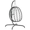 vidaXL Hanging Egg Chair with Cushion Anthracite Poly Rattan&Steel