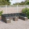 vidaXL Garden Sofa Set with Cushion 11 pcs Grey Poly Rattan