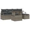 vidaXL Garden Sofa Set with Cushion 6 pcs Grey Poly rattan