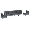 vidaXL 6 Piece Garden Lounge Set with Cushions Solid Pinewood