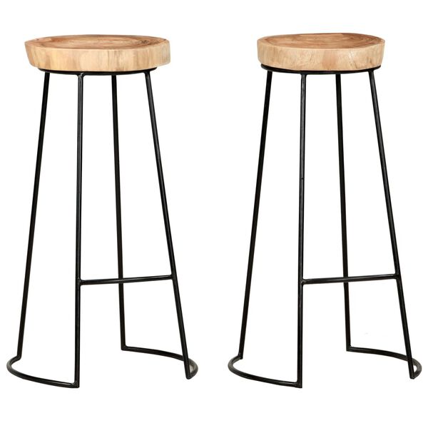 vidaXL Bar Stools 2 pcs Solid Acacia Wood