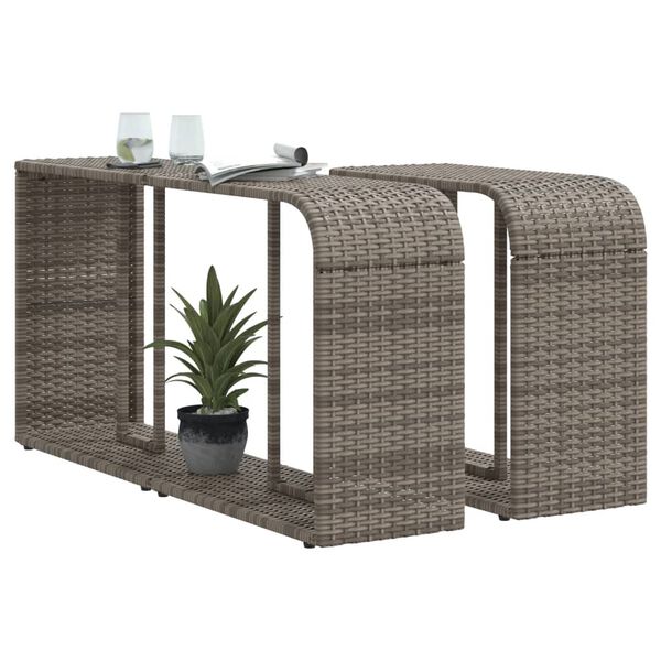 vidaXL Storage Shelves 2 pcs Grey Poly Rattan