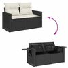 vidaXL 7 Piece Garden Sofa Set with Cushions Black Poly Rattan