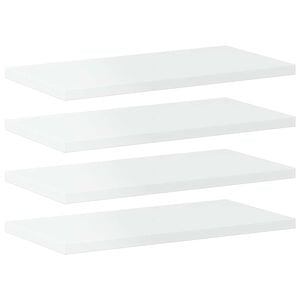 vidaXL Bookshelf Boards 4 pcs High Gloss White 40x20x1,5 cm Engineered Wood