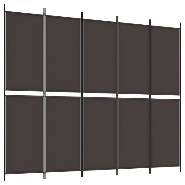 vidaXL 6-Panel Room Divider Brown 300x220 cm Fabric
