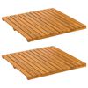 vidaXL Bath Mat Plain Brown 50 x 50 cm Solid Acacia Wood