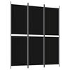 vidaXL 3-Panel Room Divider Black 150x180 cm Fabric