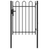 vidaXL Fence Gate Boxtel Single Door with Arched Top Steel 1x1.2 m Black