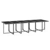 vidaXL 13 Piece Garden Dining Set with Cushions Poly Rattan Grey