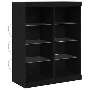 vidaXL LED Sideboard Black Oak 81 x 37 x 100 cm Engineered Wood